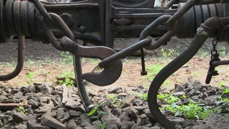 an old coupler on a steam train from a bygone era