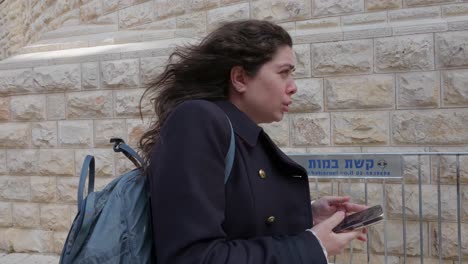 woman walking outside