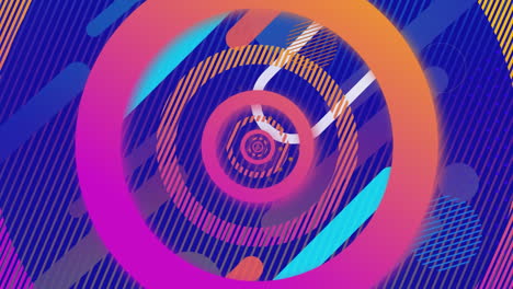 animación de formas en movimiento sobre fondo azul