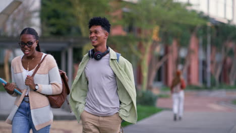 college students walking on campus