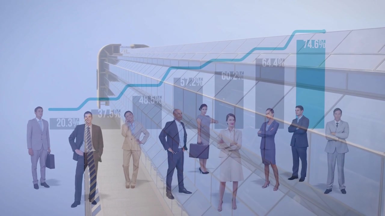 El equipo de negocios entra en escena después de 20