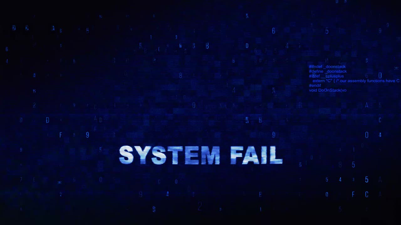 System Failure Alert on Digital Display