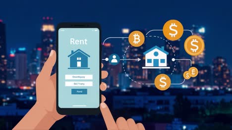 Mobile App for Renting Properties: A Visual Guide to Digital Transactions in Real Estate Using Cryptocurrency and Financial Management Features