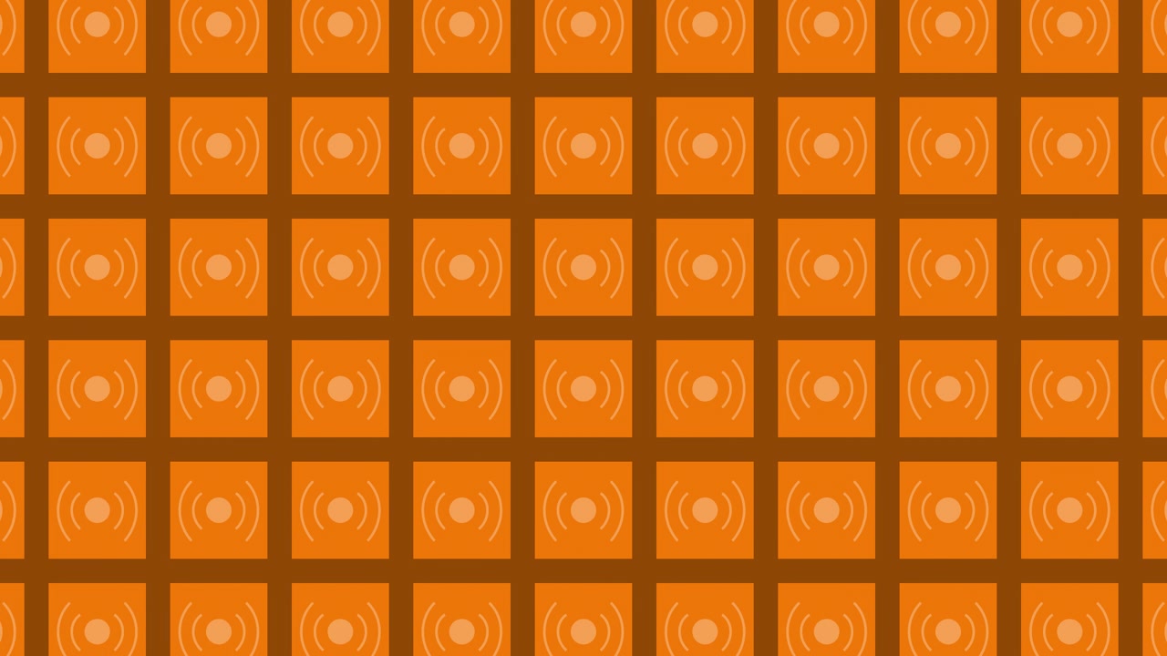 Orange Grid Pattern with Circles