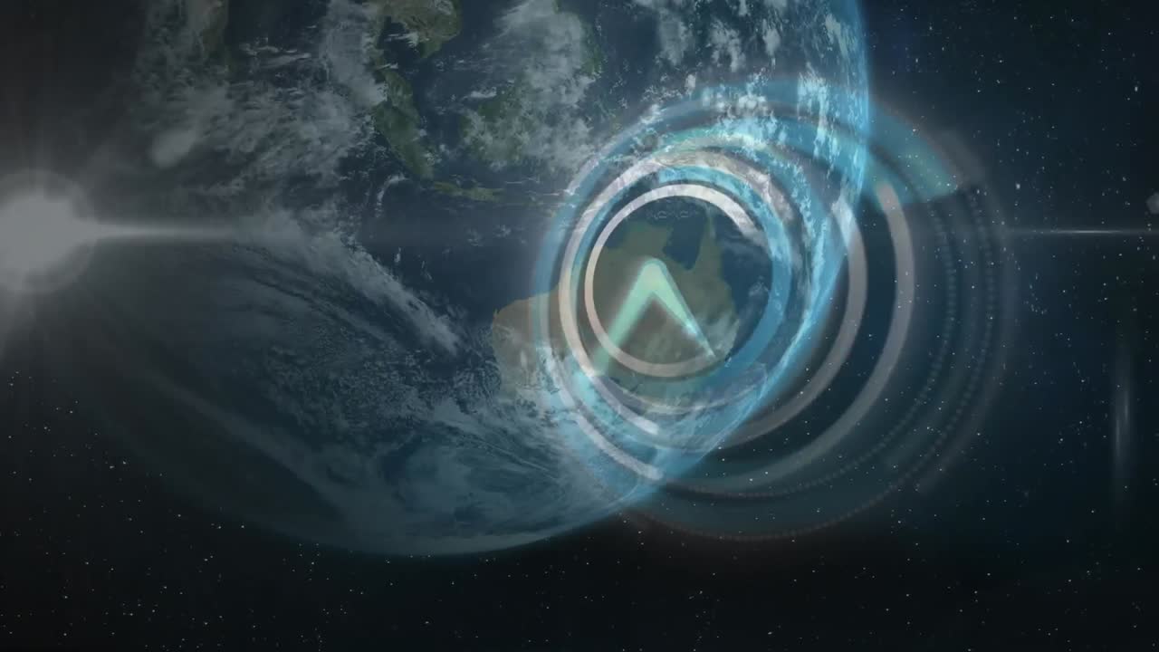 animación del globo terrestre y el espacio sobre el tictac del reloj
