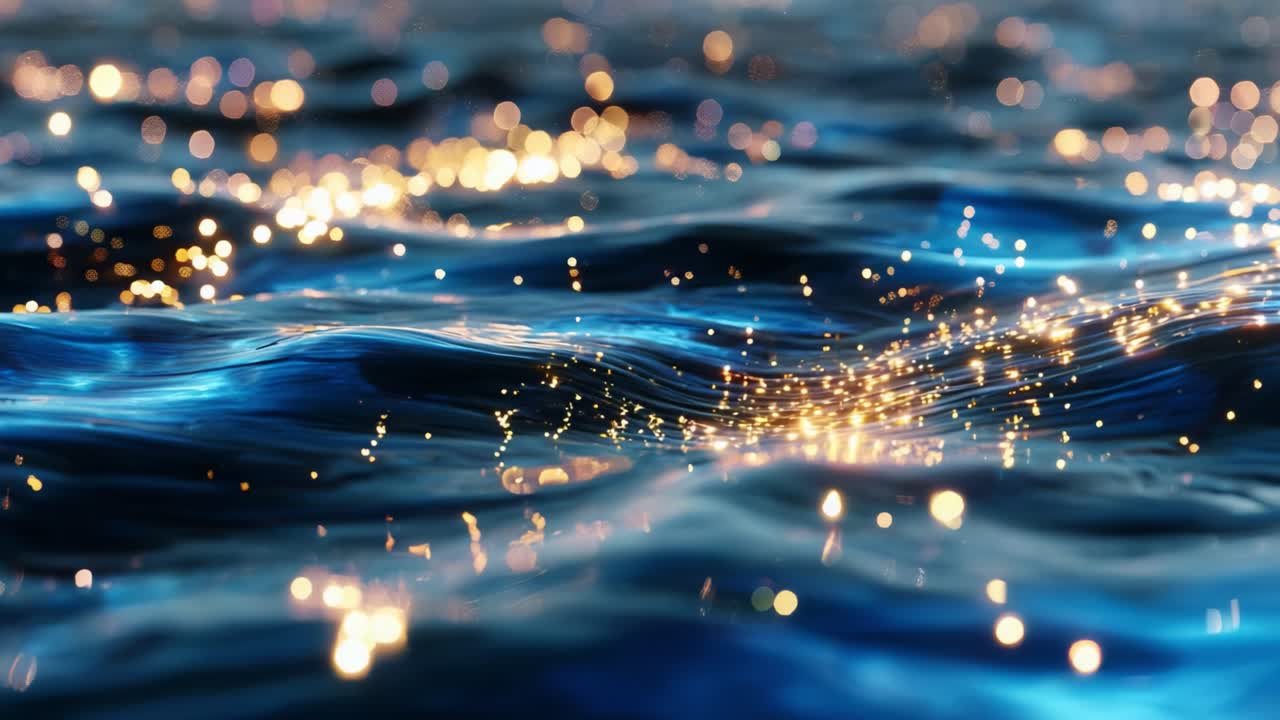 A Mesmerizing View of Sparkling Ocean Waves: An Enchanting Display of Light Dancing on Water's Surface, Capturing the Beauty of Nature's Fluid Artistry in a Dynamic Coastal Scene