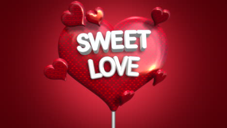 Süßer-Liebestext-Und-Romantisches-Herz-Der-Bewegung-Am-Valentinstag