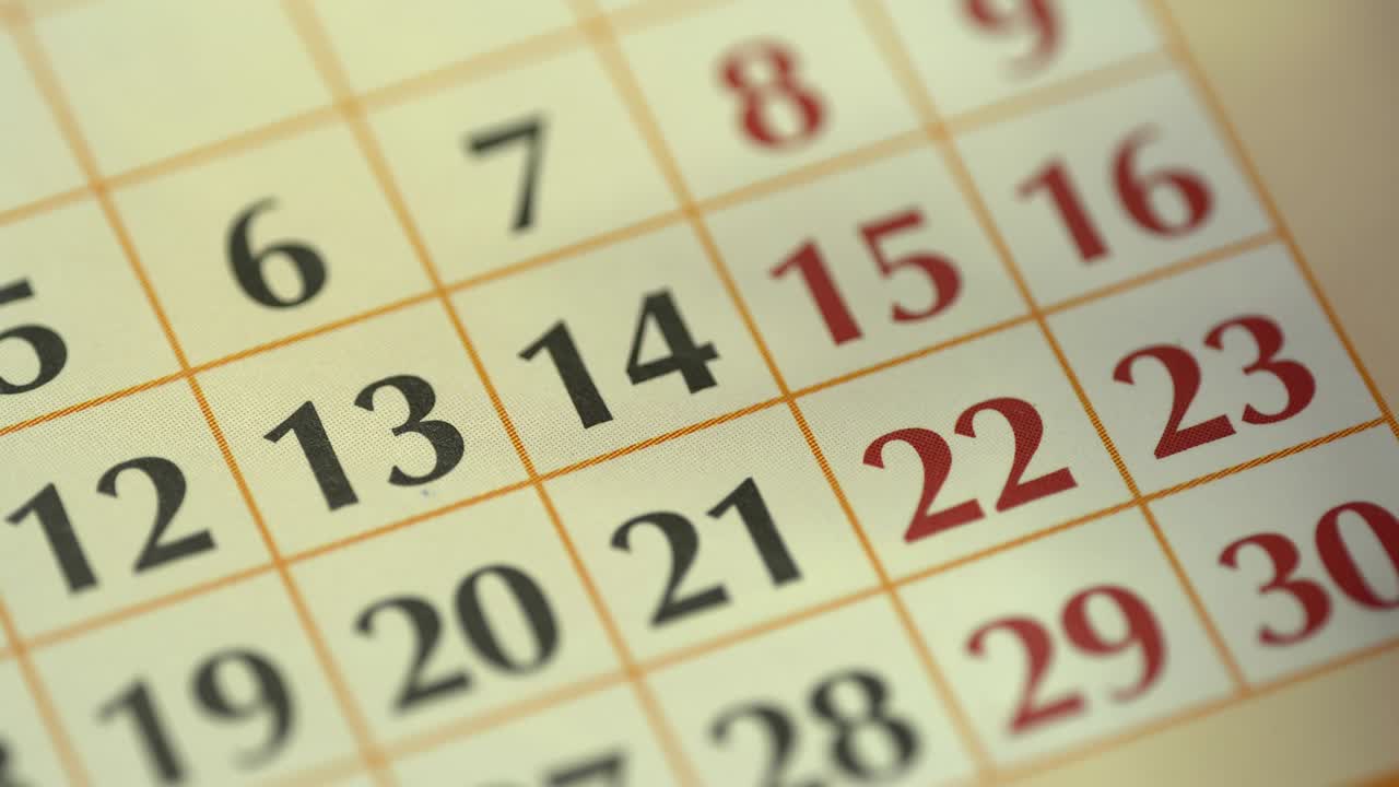 calendario el decimotercer día del mes