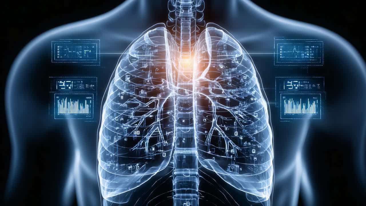 A Detailed Visualization of the Human Respiratory System: Exploring Lungs and Their Role in Breathing and Oxygen Exchange with Advanced Digital Graphics