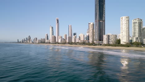 Drone-shot-of-Surfers-Paradise,-Gold-Coast,-Queensland,-Australia