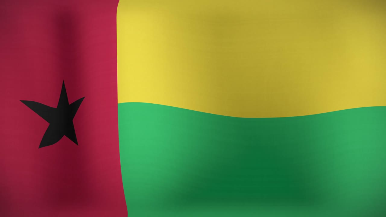 Animation of waving flag of guinea bissau