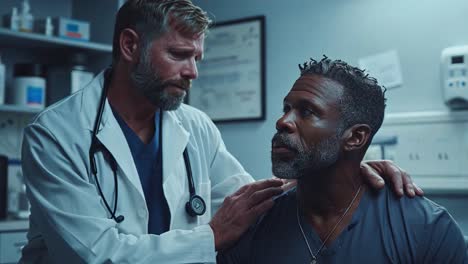 doctor consulting with a male patient in a medical setting