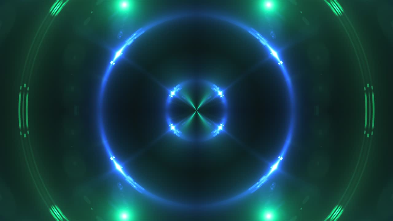 renderizado en 3d de luces fractales multicolores. efectos brillantes. fondo generado por computadora de círculos parpadeantes