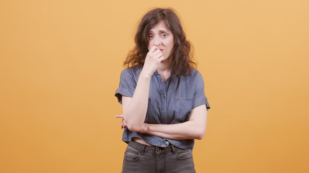 A woman showing negative emotions