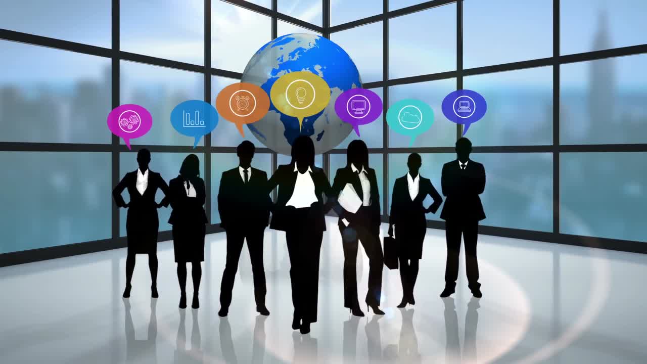 사업가들의 검은 실루