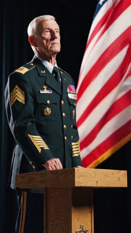 military general at a presentation