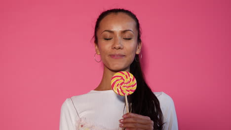 woman with lollipop