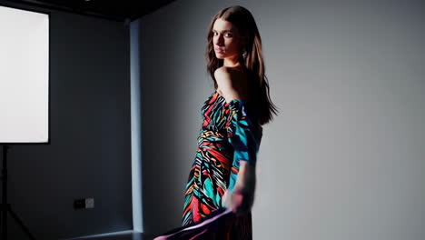 colorful printed dress fashion photography