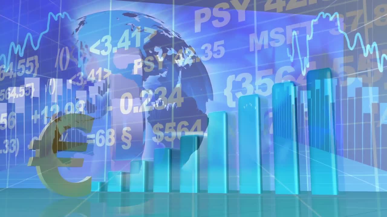 animación de los datos de la interfaz digital en todo el mundo