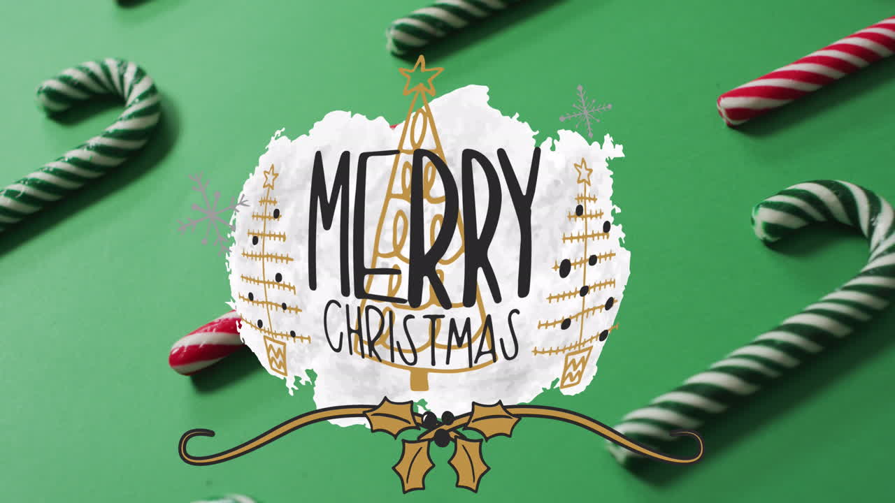 animación del texto de navidad sobre los dulces de navidad