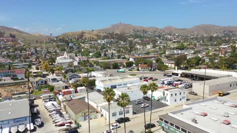 aerial establishing shot of midtown area ventura california