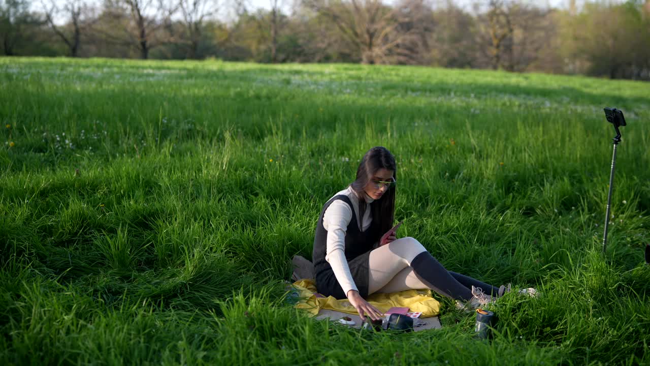 Friends Playing Cards in a Park