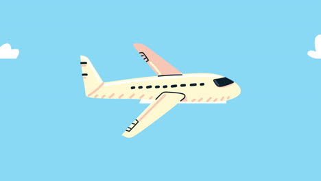 bon voyage animation with airplane flying