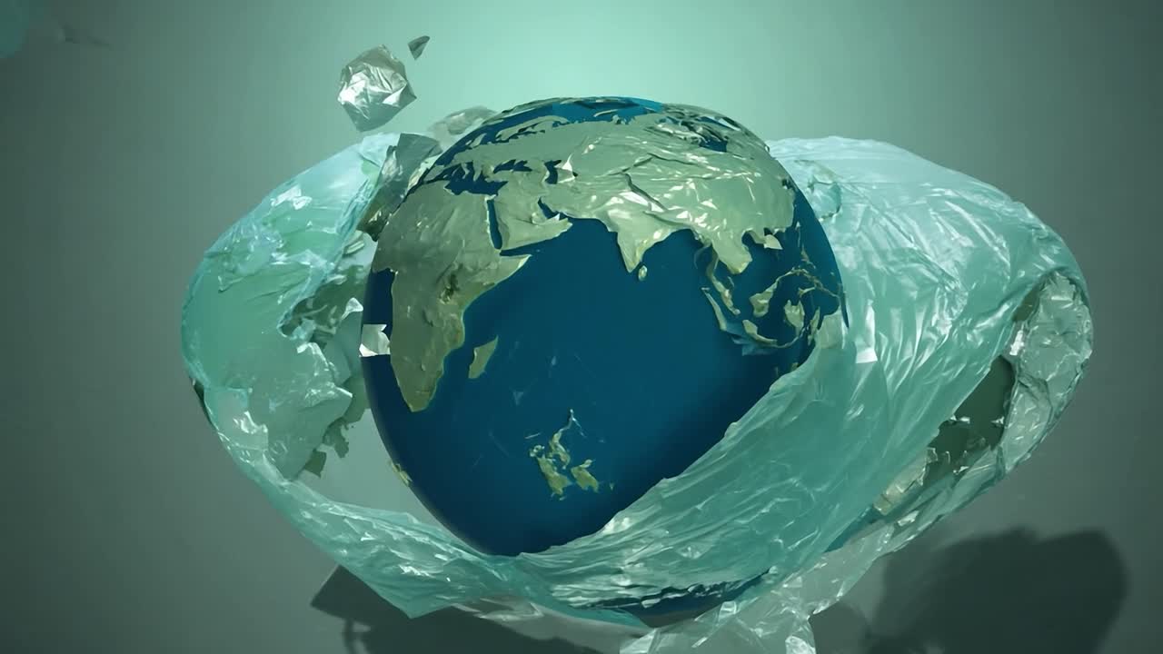 플라스틱에 힌 땅: 오염의 시각적 표현