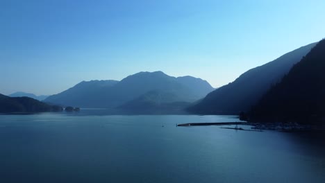 beautiful view of harrison hot springs lake in british columbia, canada