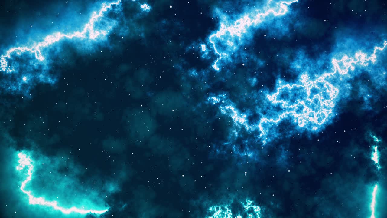 espacio cinematográfico azul con nebulosa 4k