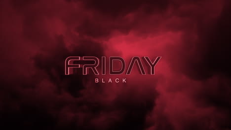 dark monochrome black friday text on dark red gradient