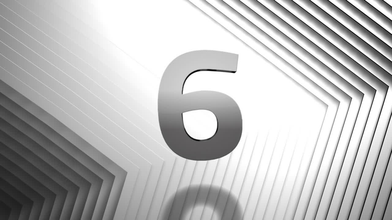 Animation of countdown over pattern on grey background