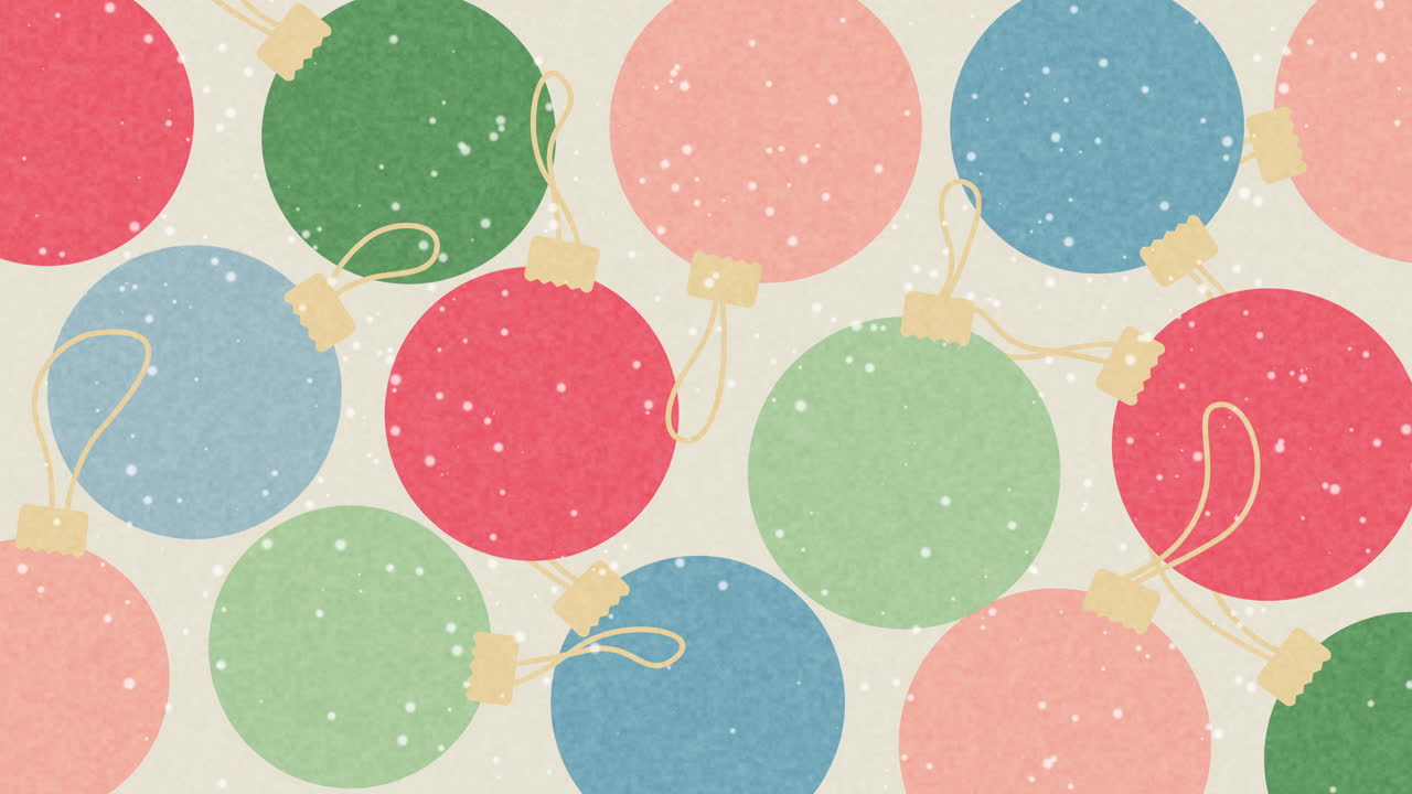 Beautiful New Year yellow background with snowflakes and Christmas ball. Copy space. Vertical video.