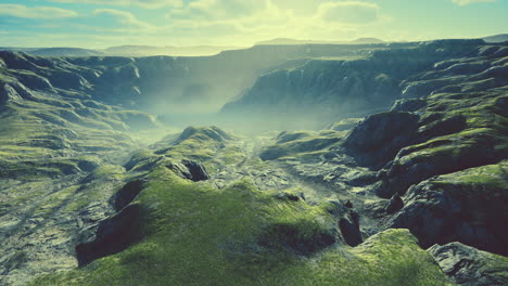 Grasslands-wide-panorama-with-autumn-grass-field-and-mountains