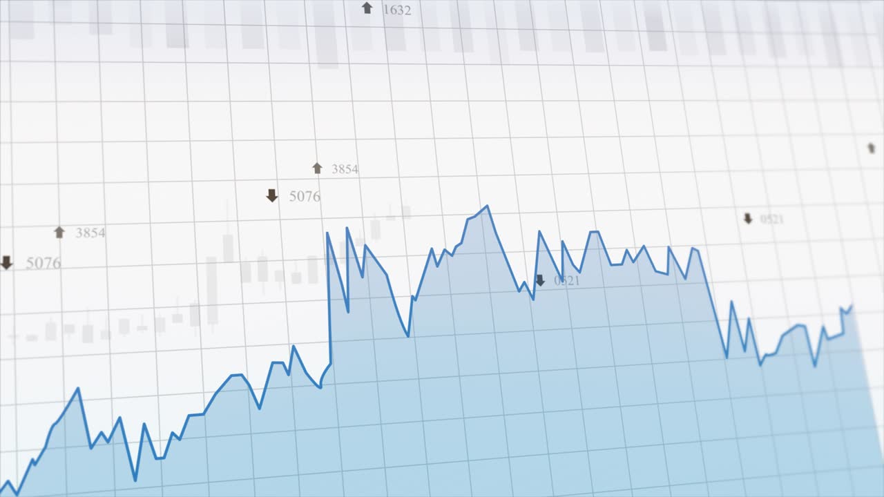 tabla 3d de bucle 4k y gráfico de barras de los índices de mercado de bolsa de criptomonedas animación.