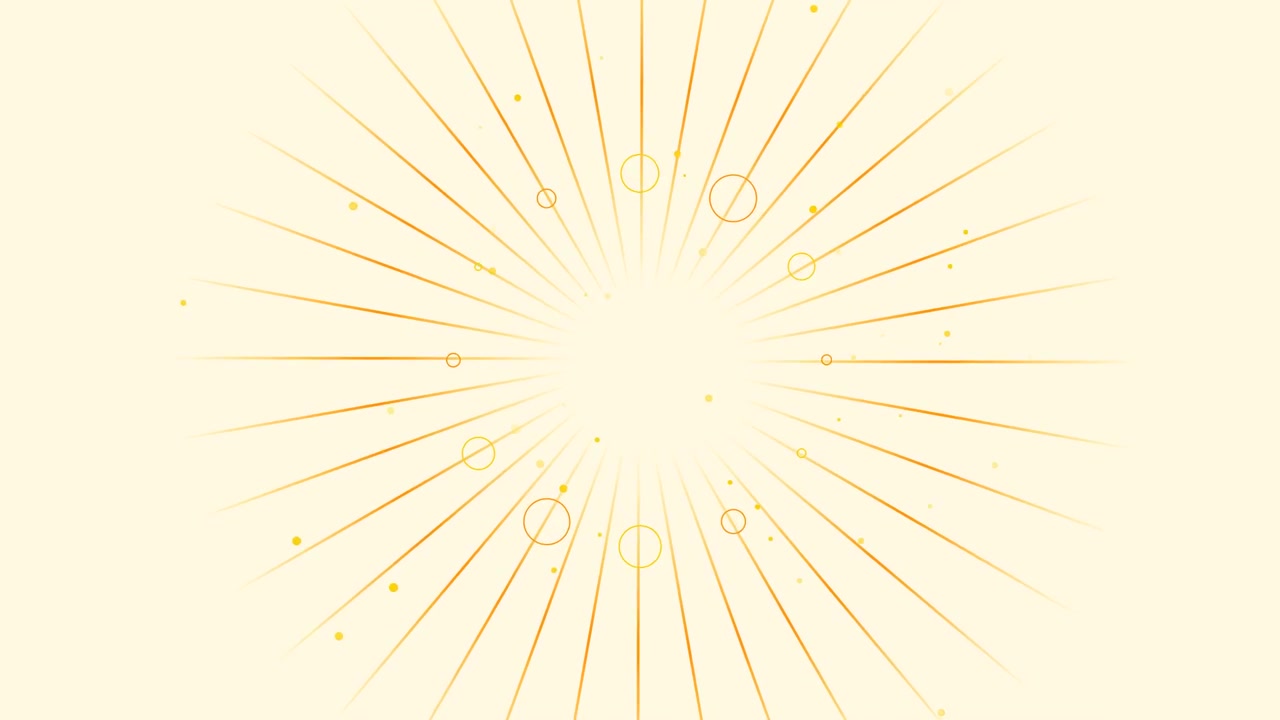 Abstract Golden Sunburst Animation with Floating Particles