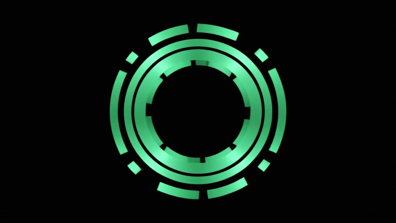 Abstract Green Circular HUD Interface Animation