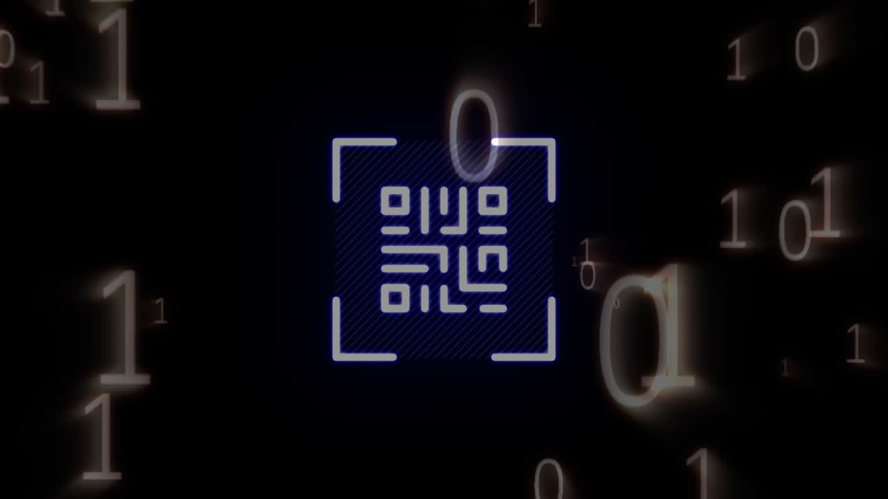 Animation of qr code over binary code