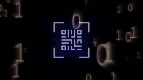 animation of qr code over binary code