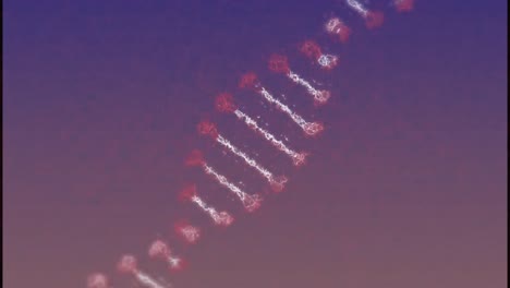 animación de la cadena de adn sobre un fondo azul