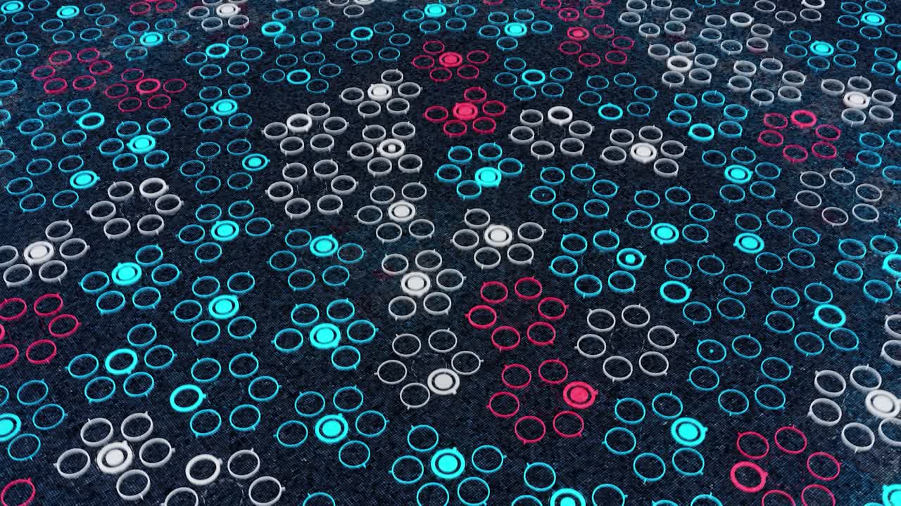 빛나는 원을 가진 추상적인 기하학적 패턴