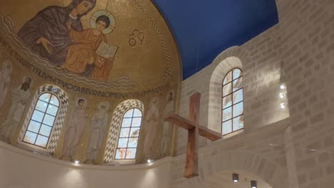 sacred ambience inside dormition abbey, jerusalem