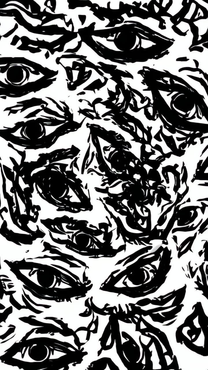 Abstract Black and White Eye Pattern