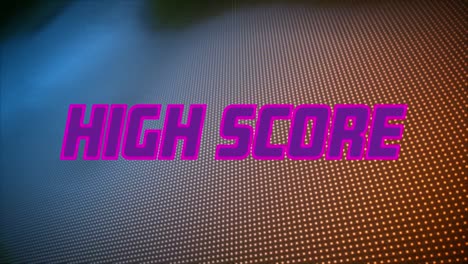 Digital-animation-of-purple-high-score-text-against-dotted-textured-gradient-background