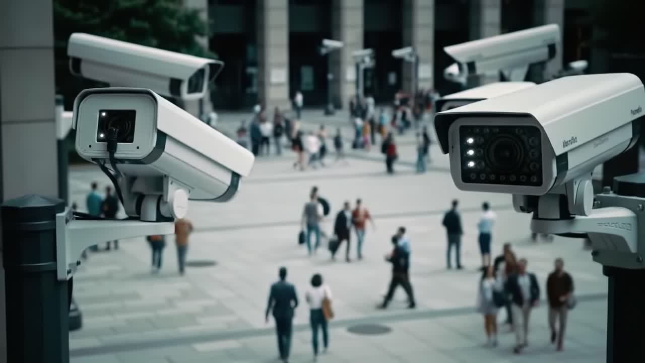Surveillance Cameras Overlooking a Busy Urban Street: Observing Foot Traffic and Activity in a Lively Environment with a Focus on Security Measures