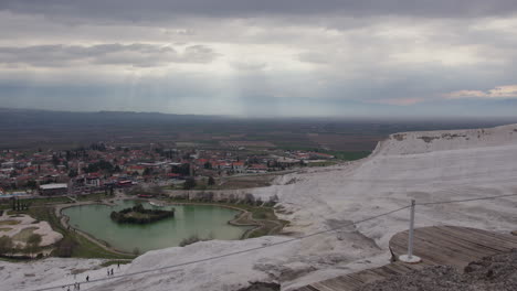 thermal pools overlooking pamukkale in hierapolis