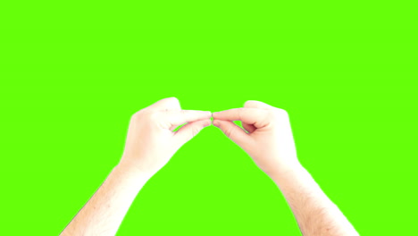 various hand gestures and green screen elements