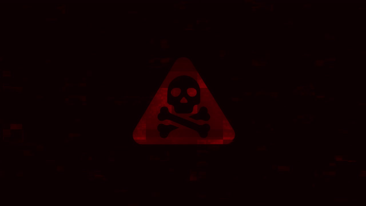 Warning alert icon hacked system malicious software virus spyware malware cyberattacks on computer