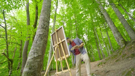 drawing a picture on the canvas.