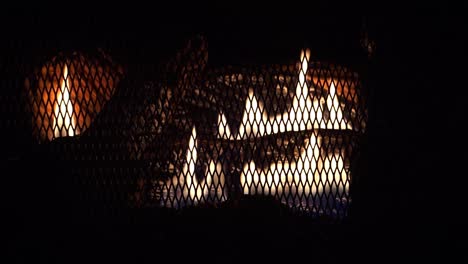 Gas-fire-place-burning---hot-heating-air